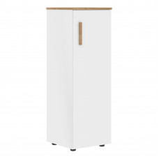 Шкаф колонка с глухой средней дверью и топом FMC 40.1(R) Белый премиум/Дуб Гамильтон 404х429х1213