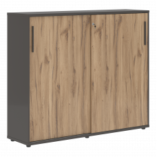 Шкаф средний с дверьми купе EMC 1643 Дуб Денвер светлый/Мокко/Мокко 1606х430х1355 EDIS