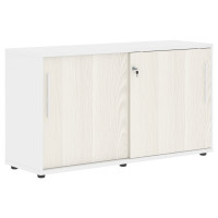 Шкаф низкий с дверьми купе ELC 1343 Ясень Траун/Белый/Белый 1346х430х750 EDIS