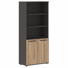 Шкаф высокий широкий EHCS 85.5 Дуб Денвер светлый/Черный/Мокко 852х430х1967 EDIS