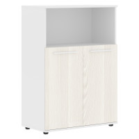 Шкаф средний широкий EMCS 85.3 Ясень Траун/Белый/Белый 852х430х1199 EDIS