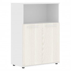 Шкаф средний широкий EMCS 85.3 Ясень Траун/Белый/Белый 852х430х1199 EDIS