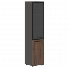 Шкаф высокий узкий EHCS 42.7(R) Дуб Денвер тёмный/Черный/Мокко 426х430х1967 EDIS