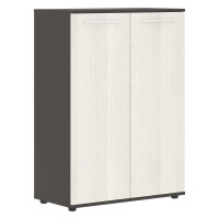 Шкаф средний широкий EMCS 85.1 Ясень Траун/Белый/Мокко 852х430х1199 EDIS