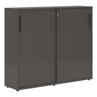 Шкаф средний с дверьми купе EMC 1643 Мокко/Черный/Мокко 1606х430х1355 EDIS