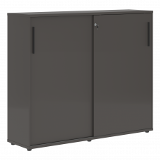 Шкаф средний с дверьми купе EMC 1643 Мокко/Черный/Мокко 1606х430х1355 EDIS