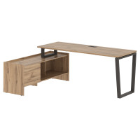 Стол с тумбой EVCT 19614 Дуб Денвер светлый/Мокко 1960х1400х750 EDIS