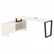 Стол с тумбой EVCT 19614 Ясень Траун/Черный 1960х1400х750 EDIS