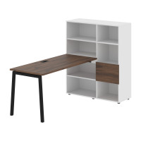 Стол-стеллаж ELRST 1115 Дуб Денвер тёмный/Черный/Белый 1990х1120х1355 EDIS