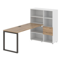 Стол-стеллаж EQRST 1117 Дуб Денвер светлый/Мокко/Белый 2190х1120х1355 EDIS
