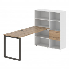 Стол-стеллаж EQRST 1117 Дуб Денвер светлый/Мокко/Белый 2190х1120х1355 EDIS