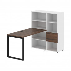 Стол-стеллаж EQRST 1113 Дуб Денвер тёмный/Черный/Белый 1790х1120х1355 EDIS
