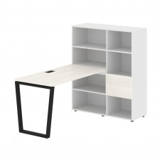 Стол-стеллаж EVRST 1113 Ясень Траун/Черный/Белый 1790х1120х1355 EDIS