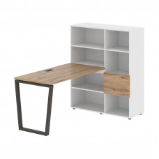 Стол-стеллаж EVRST 1113 Дуб Денвер светлый/Мокко/Белый 1790х1120х1355 EDIS