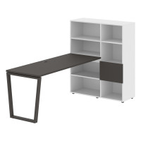 Стол-стеллаж EVRST 1117 Мокко/Мокко/Белый 2190х1120х1355 EDIS