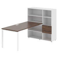 Стол-стеллаж EURST 1217 Дуб Денвер тёмный/Белый/Белый 2190х1250х1355 EDIS