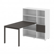 Стол-стеллаж EURST 1213 Мокко/Мокко/Белый 1790х1250х1355 EDIS