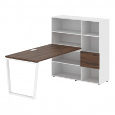 Стол-стеллаж EVRST 1215 Дуб Денвер тёмный/Белый/Белый 1990х1250х1355 EDIS