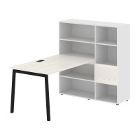 Стол-стеллаж ELRST 1213 Ясень Траун/Черный/Белый 1790х1250х1355 EDIS