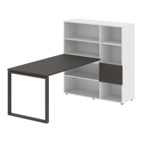 Стол-стеллаж EQRST 1215 Мокко/Мокко/Белый 1990х1250х1355 EDIS