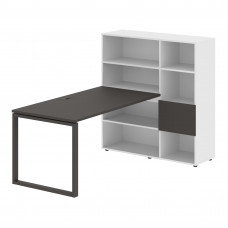 Стол-стеллаж EQRST 1215 Мокко/Мокко/Белый 1990х1250х1355 EDIS