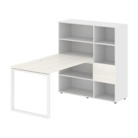 Стол-стеллаж EQRST 1213 Ясень Траун/Белый/Белый 1790х1250х1355 EDIS
