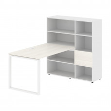 Стол-стеллаж EQRST 1213 Ясень Траун/Белый/Белый 1790х1250х1355 EDIS