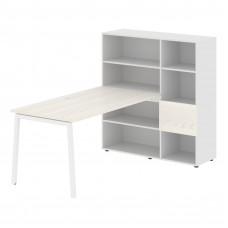 Стол-стеллаж ELRST 1215 Ясень Траун/Белый/Белый 1990х1250х1355 EDIS