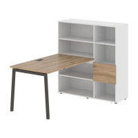 Стол-стеллаж ELRST 1213 Дуб Денвер светлый/Мокко/Белый 1790х1250х1355 EDIS