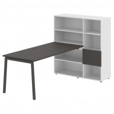 Стол-стеллаж ELRST 1217 Мокко/Мокко/Белый 2190х1250х1355 EDIS