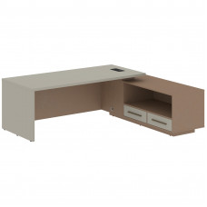 Стол руководителя с тумбой VCT 2319(R) Аметист/Бронза браш/Кобра 2300х1900х750 VELION