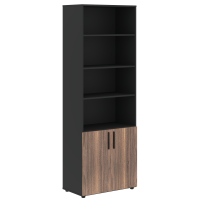 Шкаф высокий широкий VRHCS 80.5 Американский орех/Яшма черный 800х430х2253 VELION VENEER