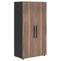 Шкаф средний широкий VRMCS 80.1 Американский орех/Яшма черный 800х430х1517 VELION VENEER