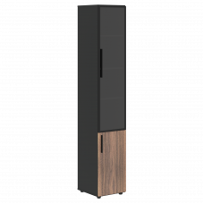 Шкаф высокий узкий VRHCS 40.2(R) Американский орех/Яшма черный 400х430х2253 VELION VENEER