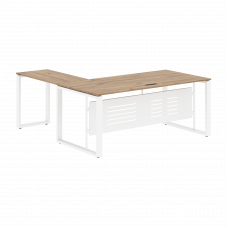 Стол руководителя ECT 1819M Дуб Денвер светлый/Белый 1800х1900х750 ENIO