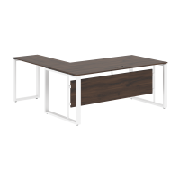 Стол руководителя угловой ECT 1819 Дуб Денвер темный/Белый 1800х1900х750 ENIO