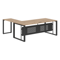 Стол руководителя ECT 2019M Дуб Денвер светлый/Антрацит 2000х1900х750 ENIO