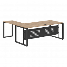 Стол руководителя ECT 2019M Дуб Денвер светлый/Антрацит 2000х1900х750 ENIO