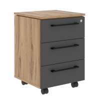 Тумба мобильная MMC-3D.A Антрацит/Дуб Денвер светлый 465х450х652 MORIS TREND