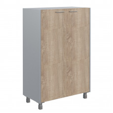 Шкаф с глухими средними дверьми OMC 87.1 Дуб Сонома светлый/Металлик OFFIX NEW