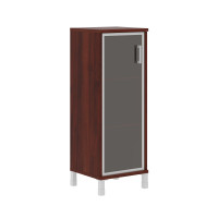 Шкаф-колонка средняя со стеклянной дверью в AL-рамке B 421.7(L) Бургунди 475х450х1286 BORN