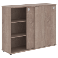 Шкаф средний со слайд дверьми XMC 1443 Дуб Сонома 1406х430х1115 XTEN