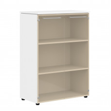 Шкаф со стеклянными дверьми MMC 85.2 Белый 854х423х1188 MORRIS