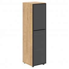 Шкаф колонка со стеклянной дверью LMC 40.2(R) Дуб Бофорд 400х430х1517 LOFTIS