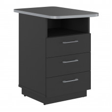 Тумба приставная с цоколем SFLC-3D.2A Антрацит/Металлик 467х735х745 SKILLL