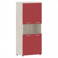 Шкаф с комплектами малых дверей и топом TLHC 85.4 Красный/Сосна Эдмонт Z 856х450х1968 TORR LUX