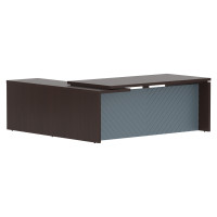 Стол руководителя TLCT 2020(R) Венге Магия Z/Серо-голубой 2000х2000х750 TORR LUX