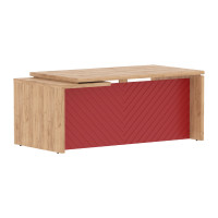 Стол руководителя TLCT 189(R) Дуб Бофорд Z/Красный 1800х900х750 TORR Люкс (TORR LUX)