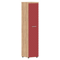 Шкаф колонка с глухой дверью и топом TLHC 42.1(R) Красный/Дуб Бофорд Z 430х452х1968 TORR LUX