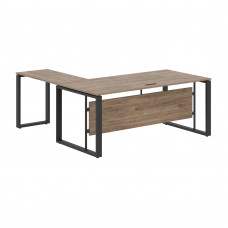 Стол руководителя угловой ECT 1819 Кария Пальмира/Антрацит 1800х1900х750 ENIO
